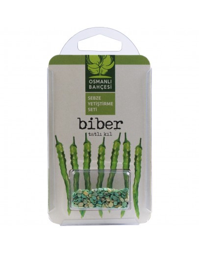 Osmanlı Bahçesi Yerli Tatlı Biber Yetiştirme Seti, Yerli Biber Tohumu + Solucan Gübresi